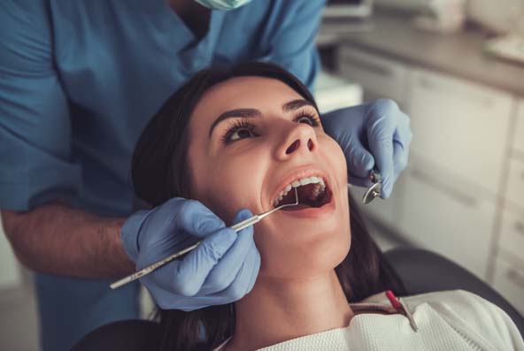 Patient being treated in the dental chair